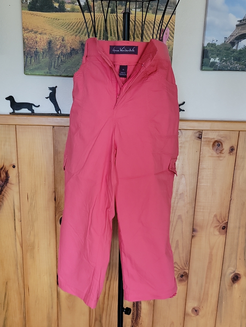 Gloria Vanderbilt Pink Cropped Wide-Leg Capris